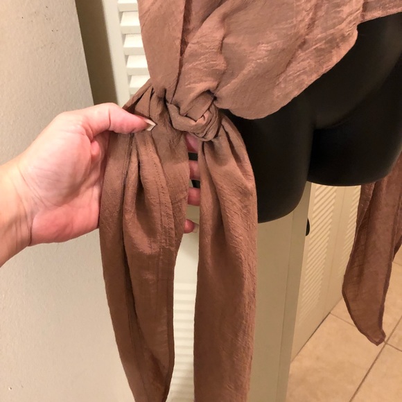 Truth NYC Asymmetrical Scarf Hem Chiffon Blouse - Picture 6 of 8